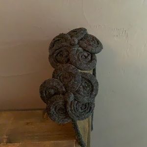 Charcoal Gray Felt Headband with Fascinator